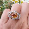 Antique Edwardian Inspired 14ct Yellow Gold 2cts Sapphire Ring with Diamonds