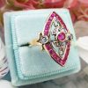 14ct Antique Inspired Marquise Ruby Ring