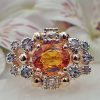 Vintage Natural 2cts Sapphire 14ct Yellow Gold Sapphire Ring with Diamond