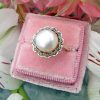 Elegant 14ct Yellow Gold Diamond and Freshwater Pearl Cocktail Dress Ring
