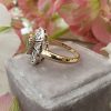 Art Deco Inspired 14ct Yellow Gold Brilliant-Cut Diamonds and Emerald Ring