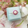 Victorian Inspired 14ct Yellow Gold Opal & Ruby Flower Ring