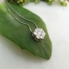 18ct White Gold Diamond Flower Shaped Dainty Necklace
