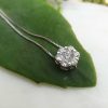 18ct White Gold Diamond Flower Shaped Dainty Necklace