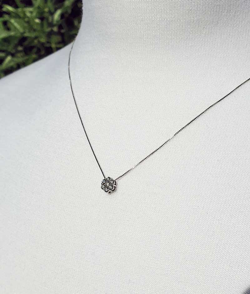 Delicate white gold necklace on sale