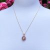 Vintage inspired floral shaped 14ct yellow gold Ruby and Opal Pendant