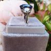 18ct White Gold Sapphire and Diamond trilogy ring