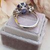 18ct White Gold Sapphire and Diamond trilogy ring