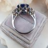 18ct White Gold Sapphire and Diamond trilogy ring