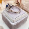 18ct White Gold Sapphire and Diamond trilogy ring