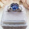 18ct White Gold Sapphire and Diamond trilogy ring