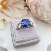 18ct White Gold Sapphire and Diamond trilogy ring