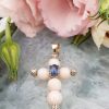 Dainty & Delicate 14ct Yellow Gold Sapphire & Diamond Cross