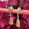 Rutilated Quartz Earrings in 14ct Yellow Gold & Diamonds