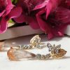 Rutilated Quartz Earrings in 14ct Yellow Gold & Diamonds