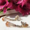 Rutilated Quartz Earrings in 14ct Yellow Gold & Diamonds
