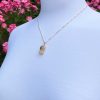 Nature inspired 14ct Yellow Gold Diamond and iredescent Opal necklace