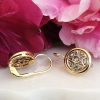 14ct Yellow Gold Round Star Diamond Drop Earrings