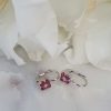 18c white gold flower shaped Ruby and Diamond Earrings