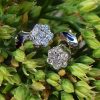 18ct White Gold Diamond Flower Shaped Earrings