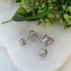 18ct White Gold Diamond Flower Shaped Earrings