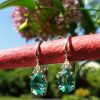 18ct White Gold Emerald & Diamond Earrings