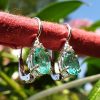18ct White Gold Emerald & Diamond Earrings