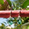 18ct White Gold Emerald & Diamond Earrings
