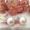 Pearl & Diamond In 18ct White Gold Earrings