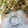 18ct White Gold Delicate Aquamarine & Diamond Ring