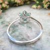 18ct White Gold Gemstone & Diamond Flower Ring: Ruby, Emerald or Sapphire