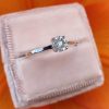 18ct White Gold Single Rose Cut Diamond Cluster Ring
