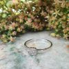 18ct White Gold Single Rose Cut Diamond Cluster Ring
