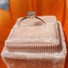 18ct White Gold Single Rose Cut Diamond Cluster Ring