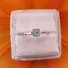 18ct White Gold Single Rose Cut Diamond Cluster Ring