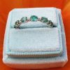 18ct White Gold Emerald & Diamond Full Eternity Ring