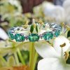18ct White Gold Emerald & Diamond Full Eternity Ring