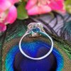 Art deco zircon and Diamond platinum ring