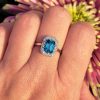 Art deco zircon and Diamond platinum ring