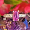 Natural 1.80cts Pink Sapphire & Diamonds Platinum Engagement Anniversary Ring