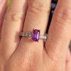 Natural 1.80cts Pink Sapphire & Diamonds Platinum Engagement Anniversary Ring