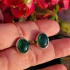 18ct white gold emerald stud earrings
