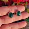 18ct white gold emerald stud earrings
