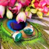 18ct white gold emerald stud earrings